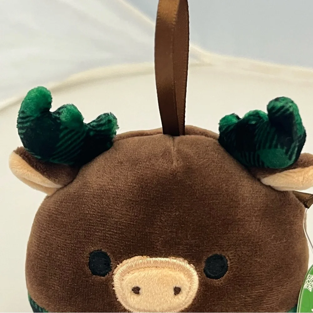 Squishmallows Small Christmas Ornament Plush Buford Moose Green Scarf With Tags